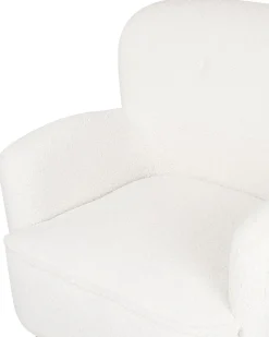 Poltrona TUMBA con poggiapiedi Bouclé Bianco