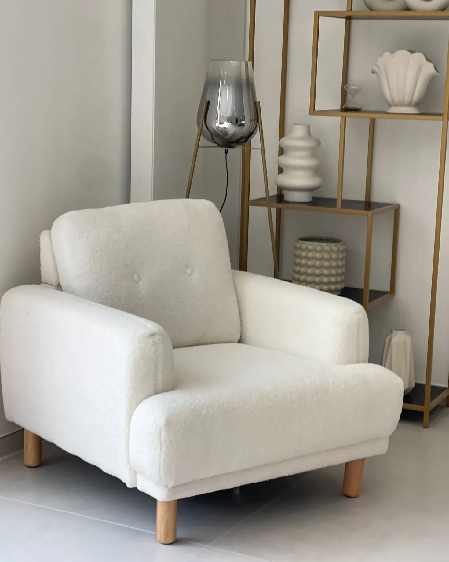 Poltrona TUVE Tessuto Bianco sporco