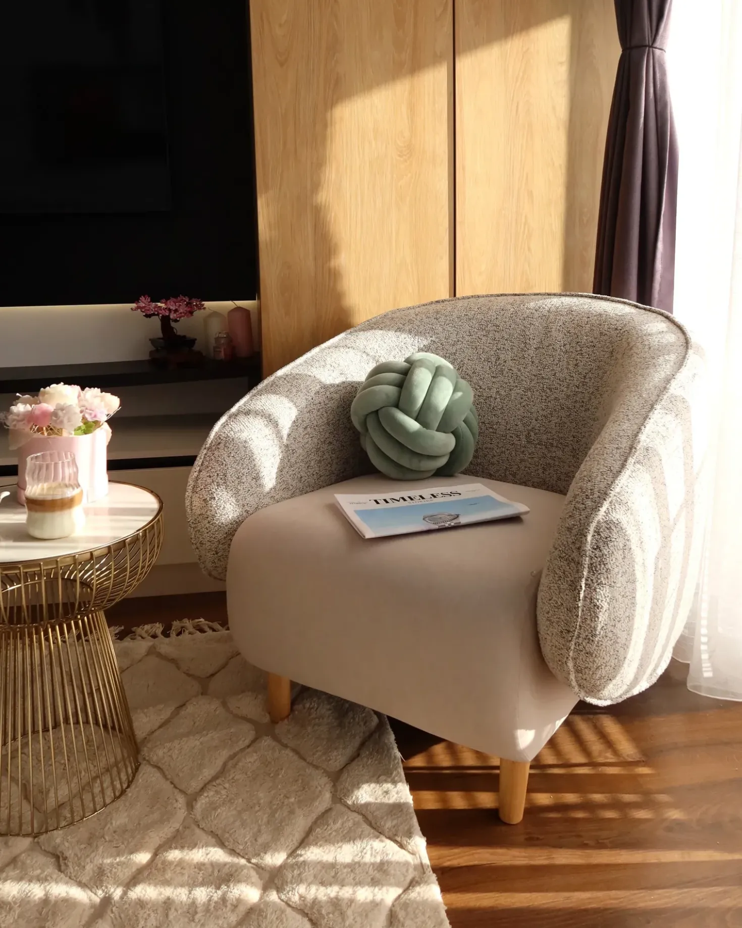 Poltrona UMEA Tessuto Beige chiaro