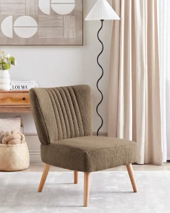 Poltrona VAASA Bouclé Marrone