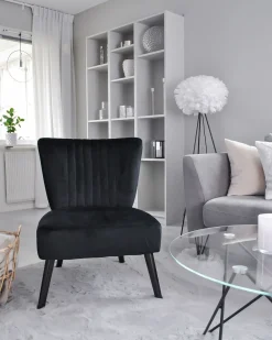 Poltrona VAASA Velluto Nero