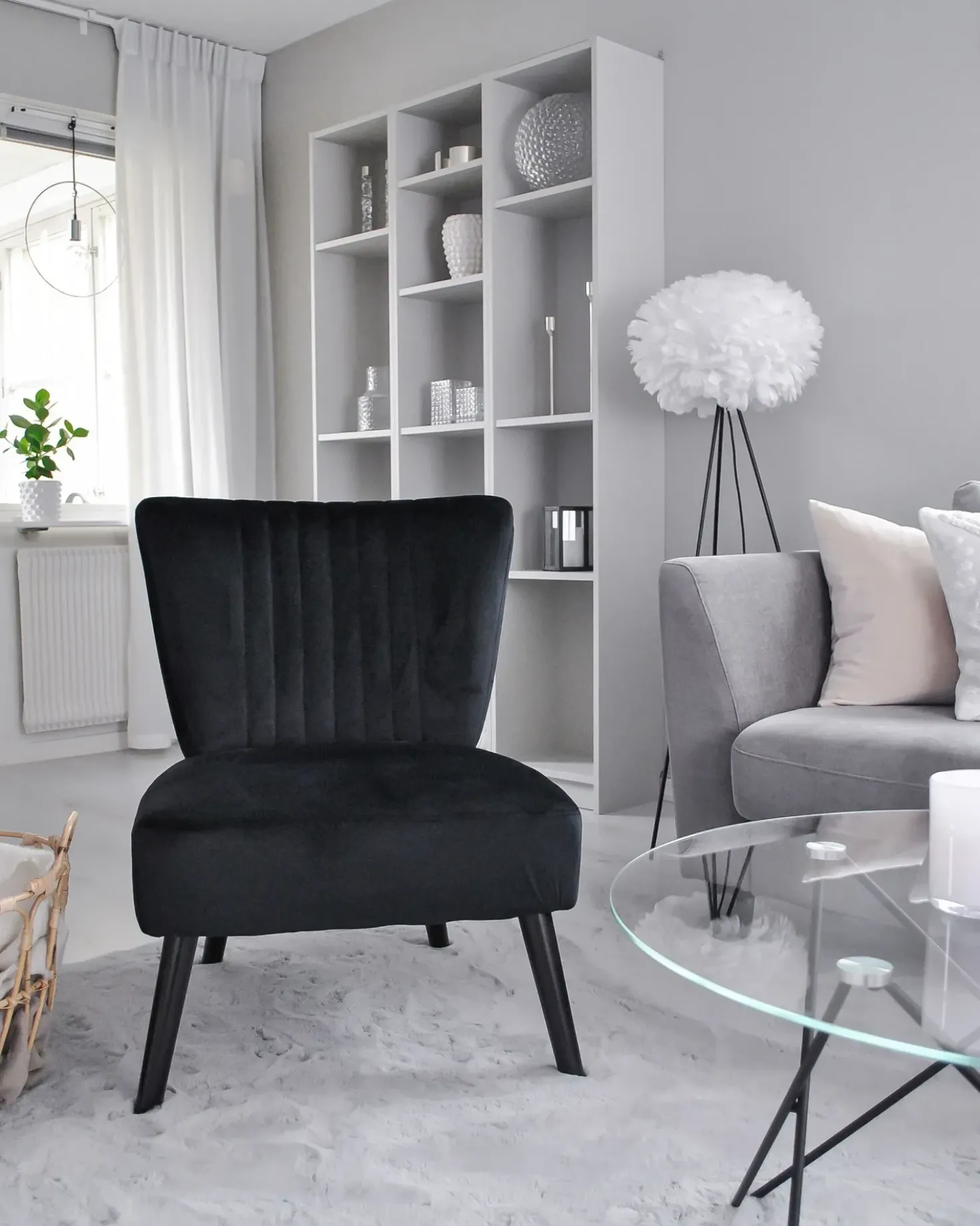 Poltrona VAASA Velluto Nero