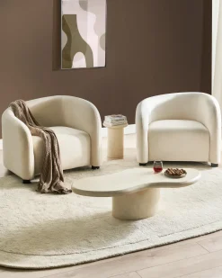 Poltrona VELTADA Velluto Bianco sporco