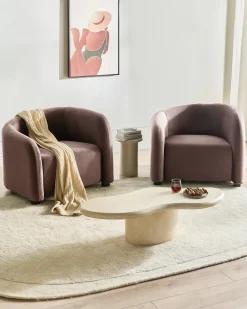 Poltrona VELTADA Velluto Marrone scuro