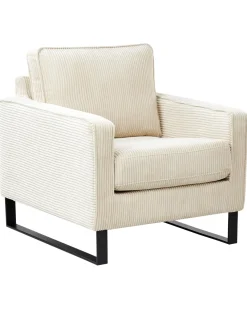 Poltrona VIND Velluto a coste Beige chiaro
