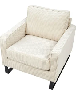 Poltrona VIND Velluto a coste Beige chiaro