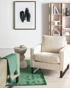 Poltrona VIND Velluto a coste Beige chiaro
