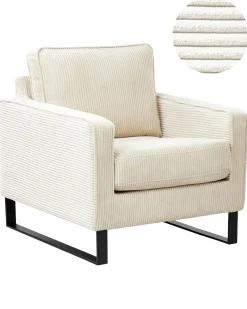 Poltrona VIND Velluto a coste Beige chiaro