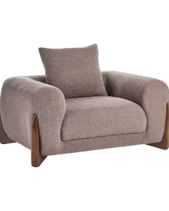 Poltrona VINLIDEN Bouclé Marrone