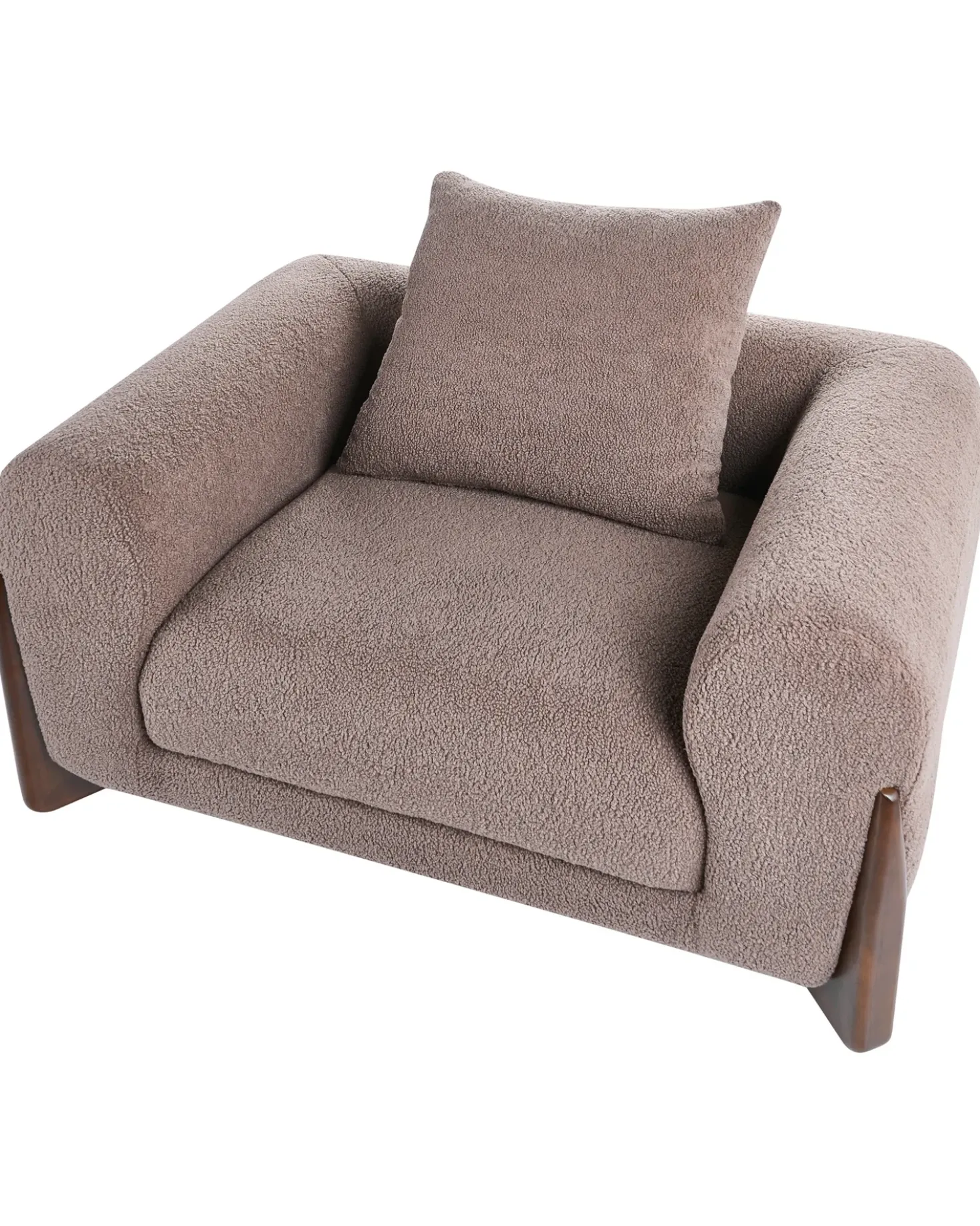 Poltrona VINLIDEN Bouclé Marrone