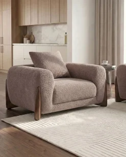 Poltrona VINLIDEN Bouclé Marrone