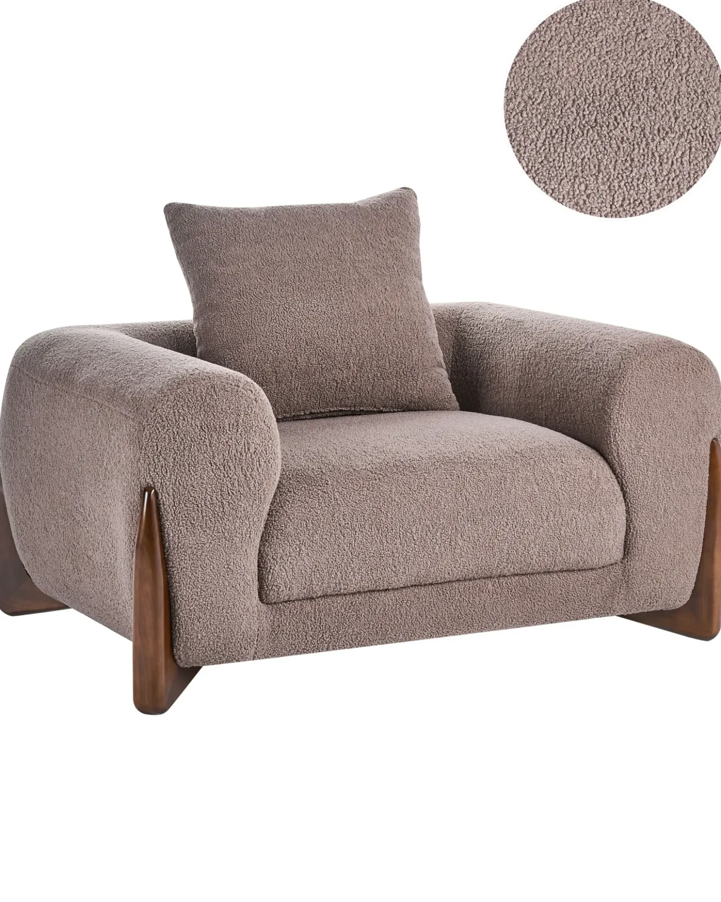 Poltrona VINLIDEN Bouclé Marrone