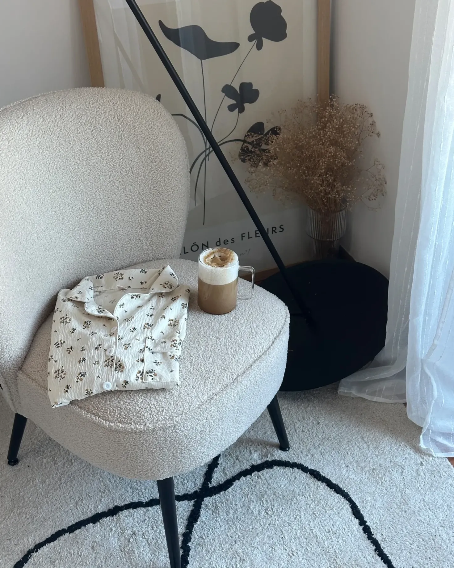 Poltrona VOSS Bouclé Beige chiaro