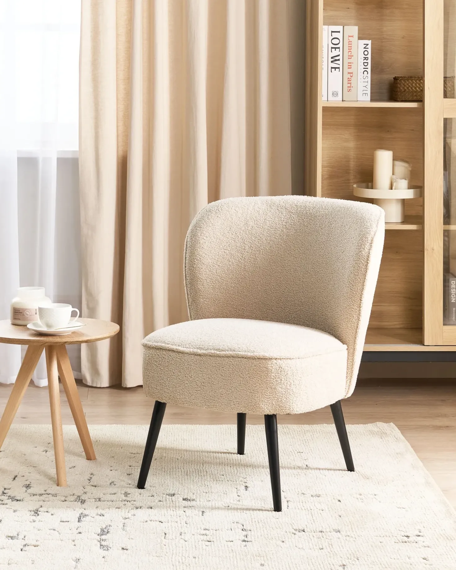 Poltrona VOSS Bouclé Beige chiaro