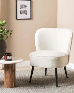 Poltrona VOSS Bouclé Bianco