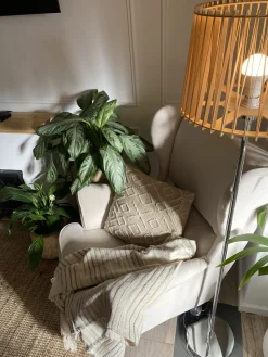 Poltrona Wingback ABSON Tessuto Beige chiaro