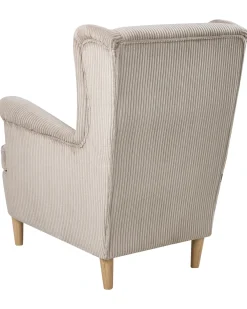 Poltrona Wingback ABSON Velluto a coste Beige