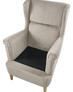 Poltrona Wingback ABSON Velluto a coste Beige