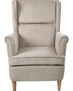 Poltrona Wingback ABSON Velluto a coste Beige