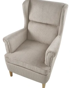 Poltrona Wingback ABSON Velluto a coste Beige