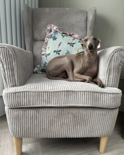 Poltrona Wingback ABSON Velluto a coste Beige