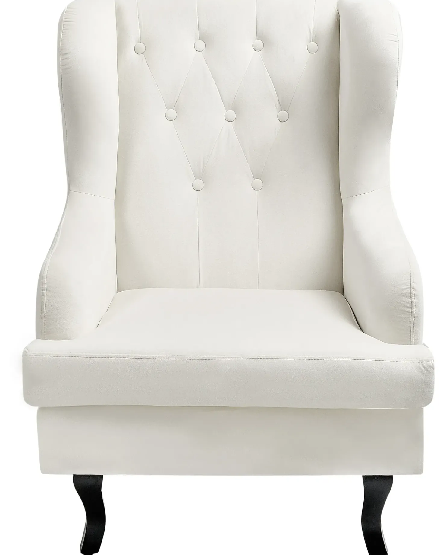Poltrona Wingback ALTA Velluto Bianco sporco