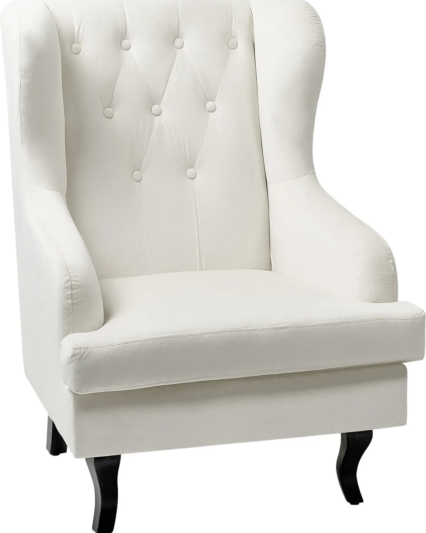 Poltrona Wingback ALTA Velluto Bianco sporco
