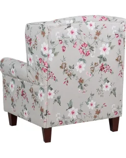 Poltrona Wingback HAMAR con poggiapiedi Tessuto Grigio chiaro