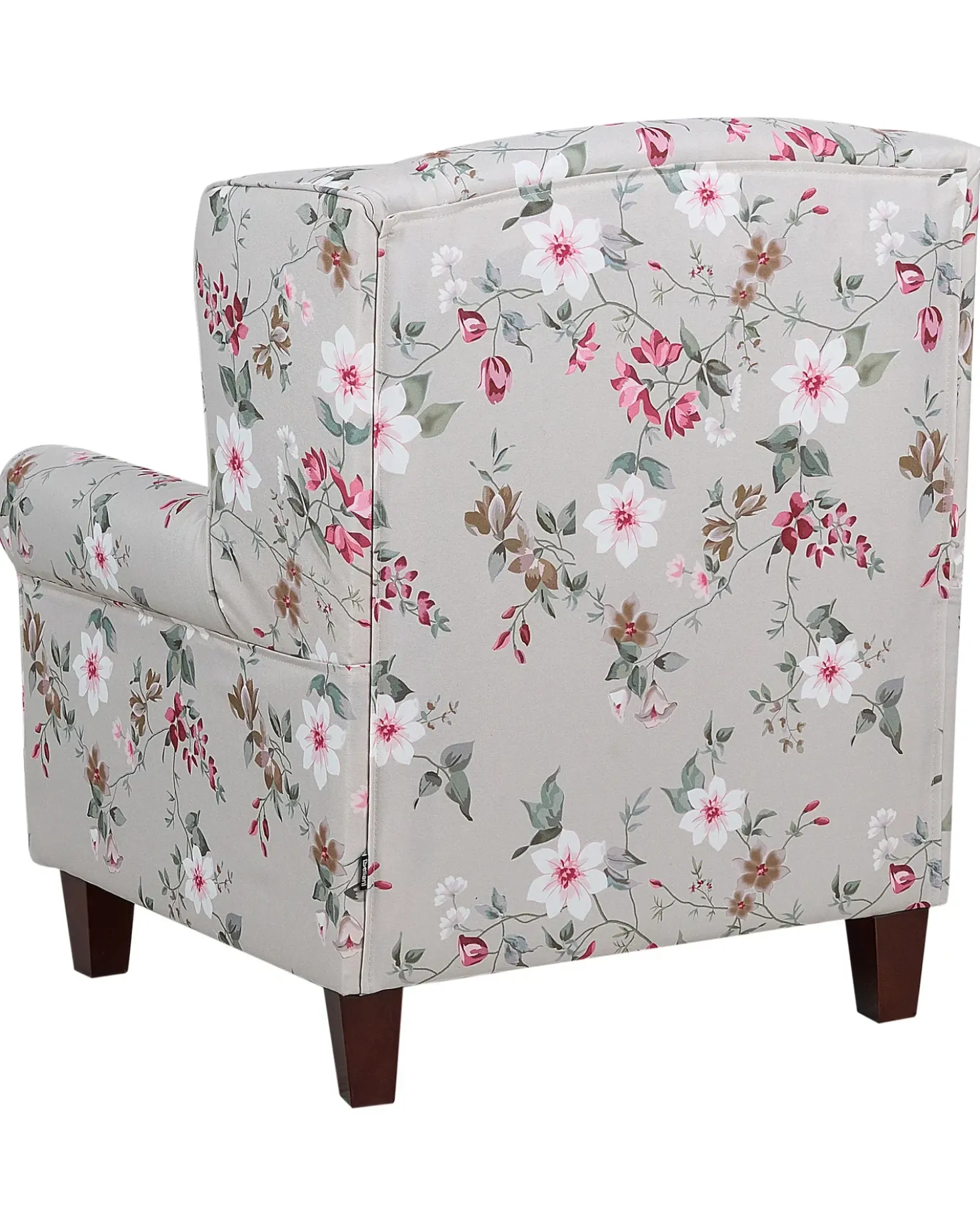 Poltrona Wingback HAMAR con poggiapiedi Tessuto Grigio chiaro