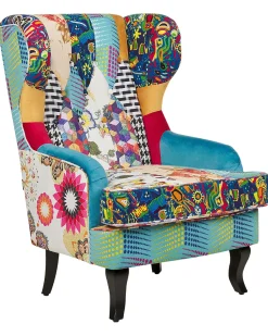 Poltrona Wingback MOLDE Tessuto Blu