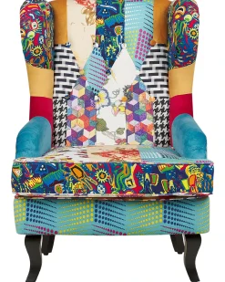 Poltrona Wingback MOLDE Tessuto Blu