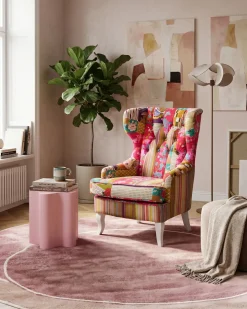 Poltrona Wingback MOLDE Tessuto Fucsia