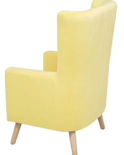 Poltrona Wingback ONEIDA Velluto Giallo