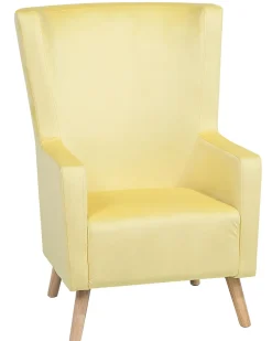 Poltrona Wingback ONEIDA Velluto Giallo