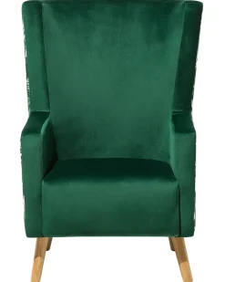 Poltrona Wingback ONEIDA Velluto Verde scuro