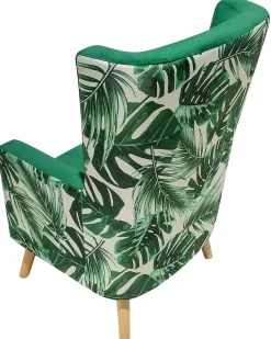 Poltrona Wingback ONEIDA Velluto Verde scuro