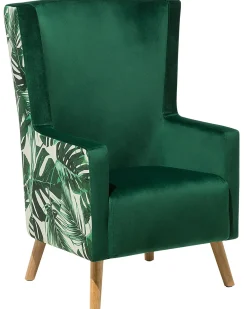Poltrona Wingback ONEIDA Velluto Verde scuro