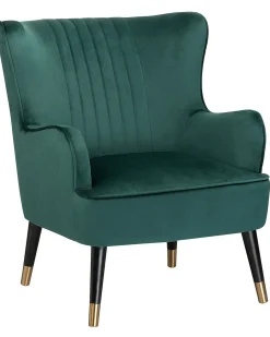 Poltrona Wingback VARBERG Velluto Verde smeraldo