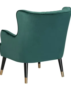 Poltrona Wingback VARBERG Velluto Verde smeraldo