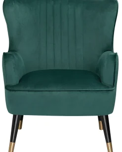 Poltrona Wingback VARBERG Velluto Verde smeraldo