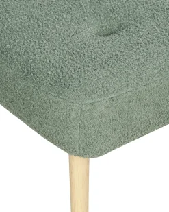 Poltrona Wingback VEJLE con poggiapiedi Bouclé Verde chiaro