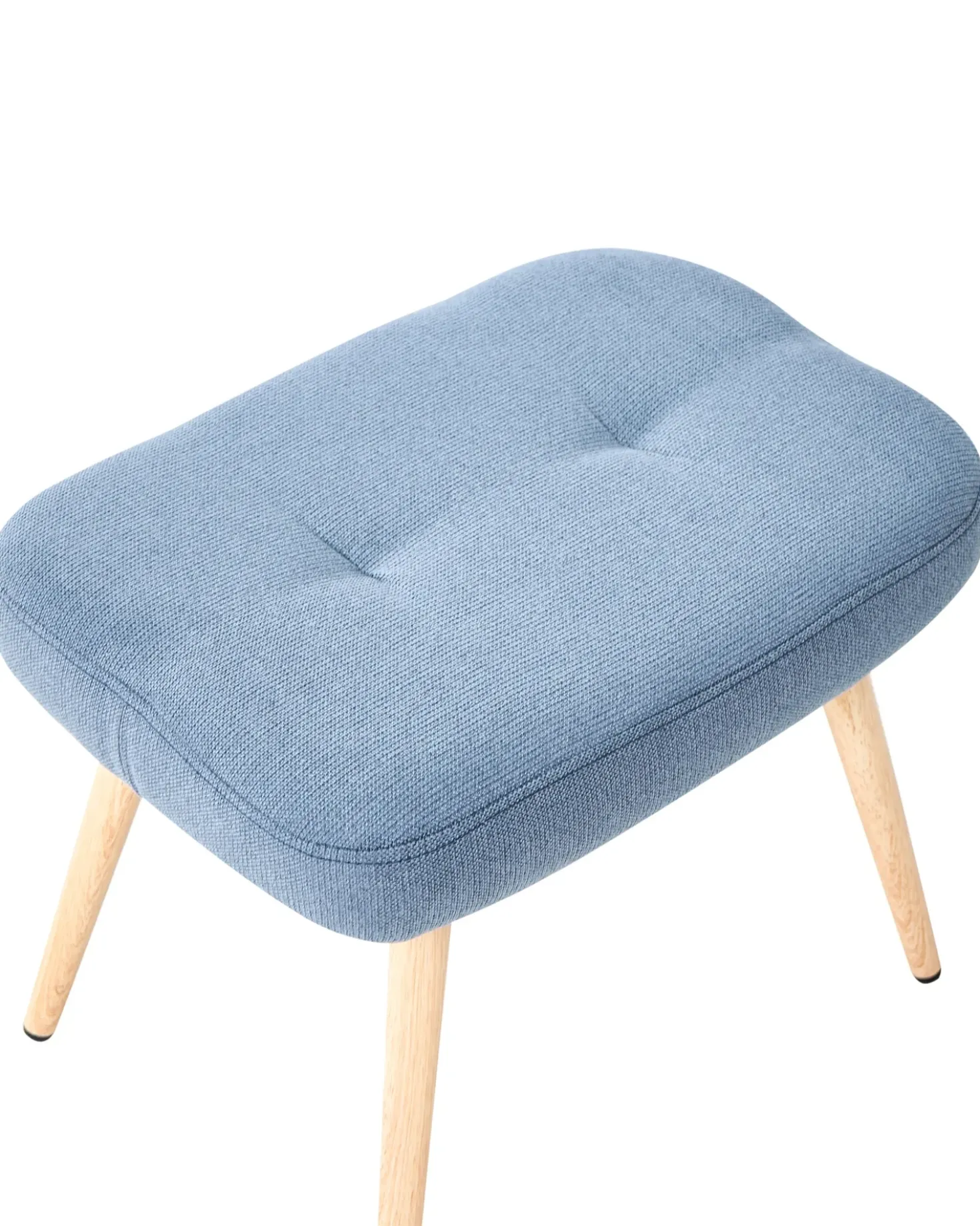Poltrona Wingback VEJLE con poggiapiedi Tessuto Blu scuro
