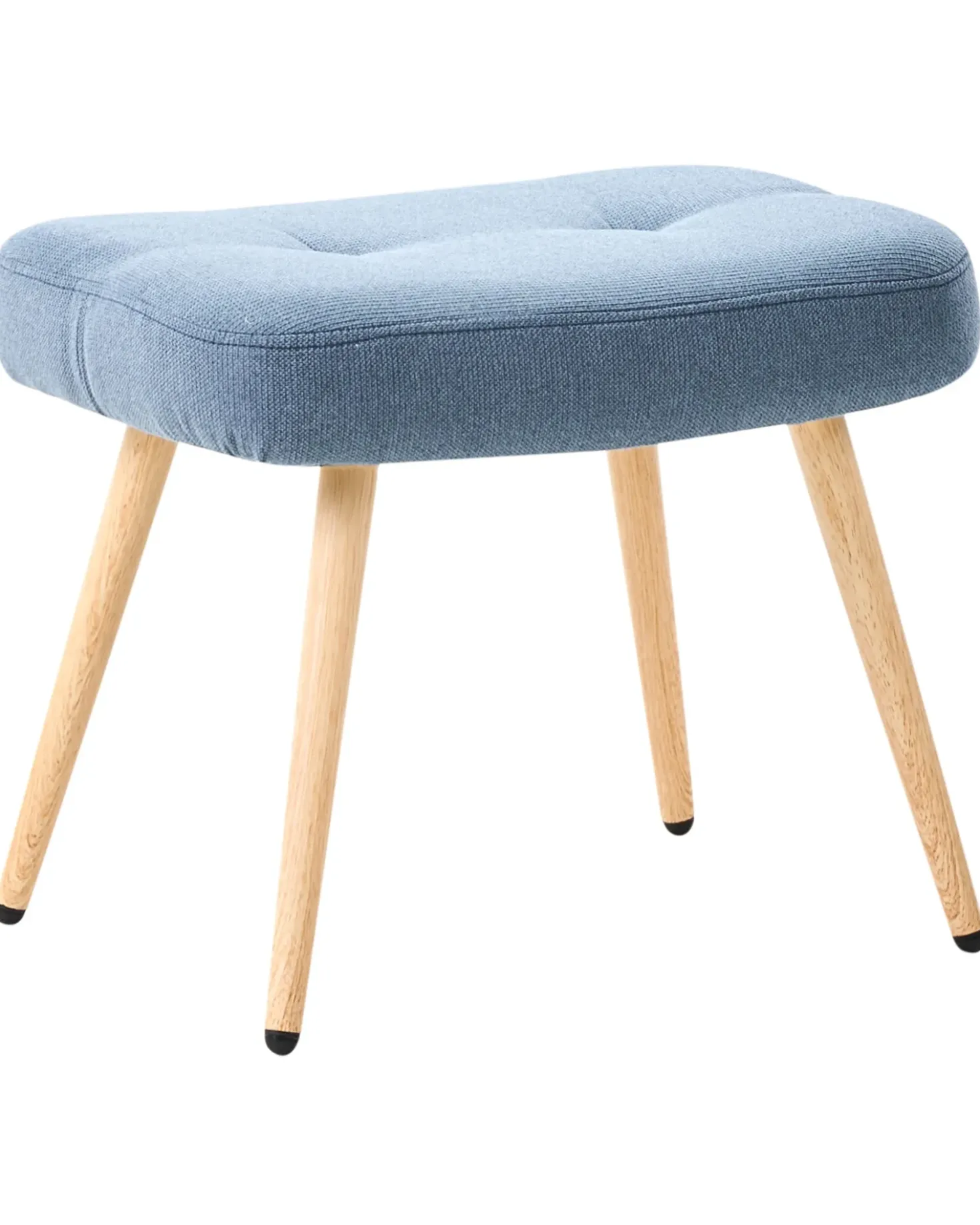 Poltrona Wingback VEJLE con poggiapiedi Tessuto Blu scuro