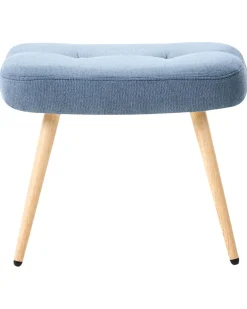 Poltrona Wingback VEJLE con poggiapiedi Tessuto Blu scuro
