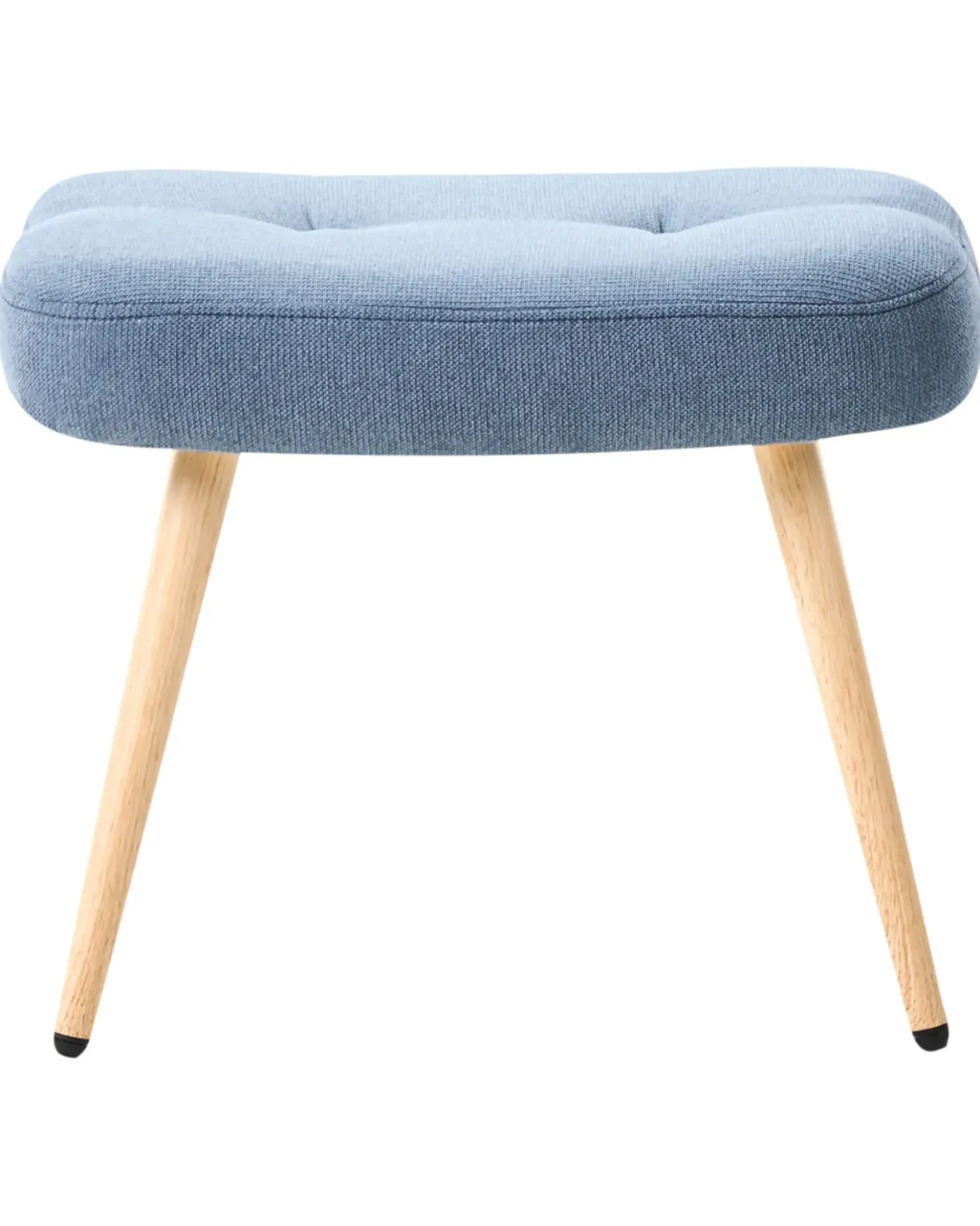 Poltrona Wingback VEJLE con poggiapiedi Tessuto Blu scuro