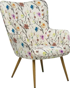 Poltrona Wingback VEJLE con poggiapiedi Tessuto Beige chiaro