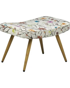 Poltrona Wingback VEJLE con poggiapiedi Tessuto Beige chiaro
