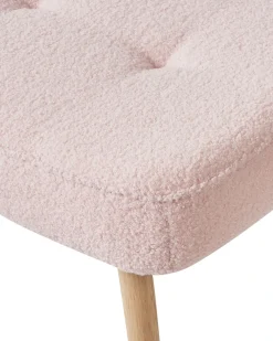 Poltrona Wingback VEJLE con poggiapiedi Bouclé Rosa pastello