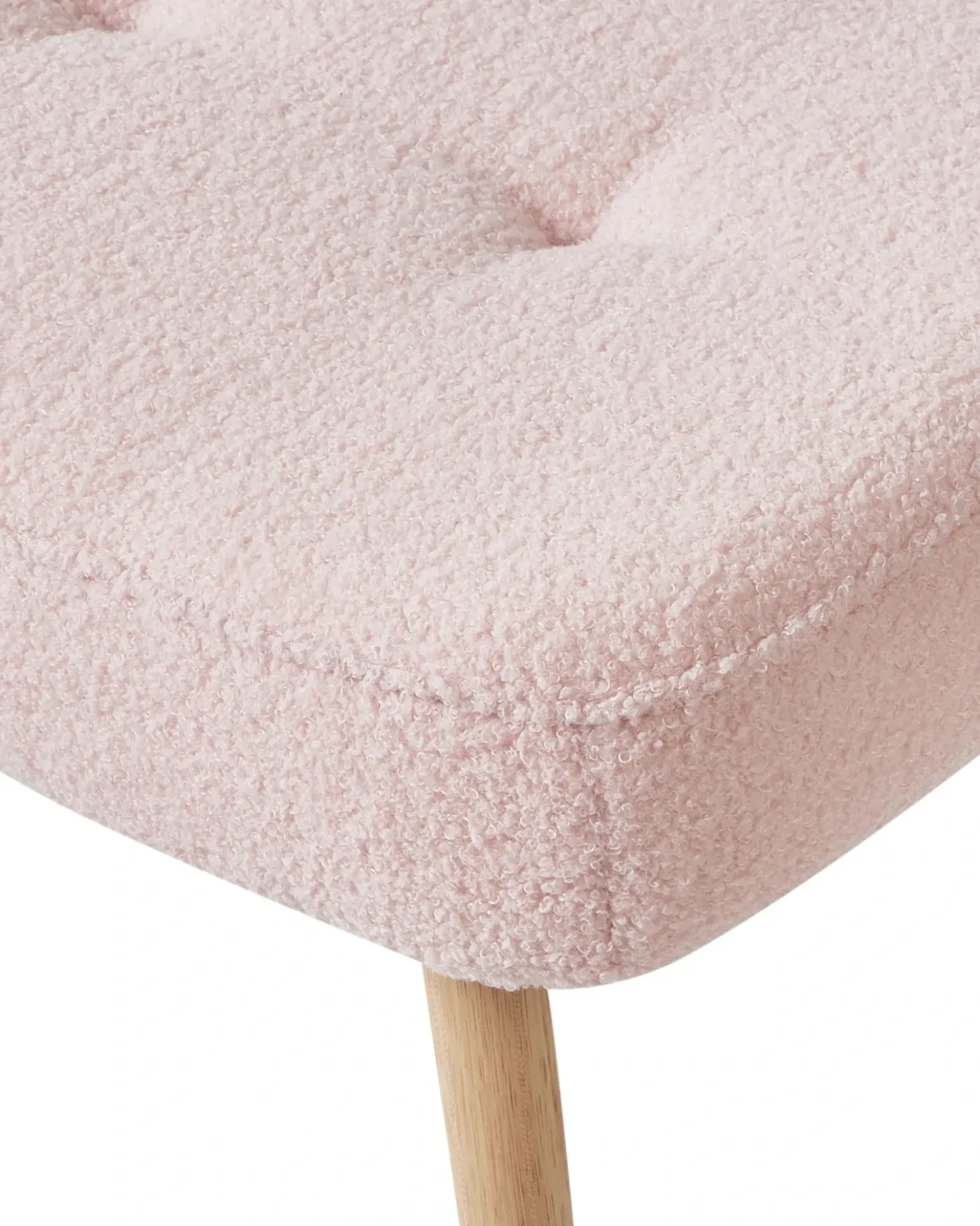Poltrona Wingback VEJLE con poggiapiedi Bouclé Rosa pastello