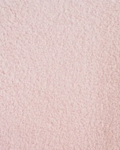 Poltrona Wingback VEJLE con poggiapiedi Bouclé Rosa pastello